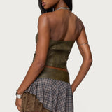 Varley Buckle Cutout Faux Leather Top