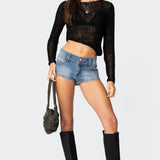 Sheer Loose Knit Asymmetric Top