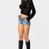 Sheer Loose Knit Asymmetric Top