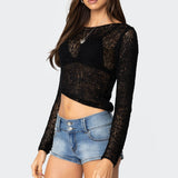 Sheer Loose Knit Asymmetric Top