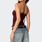 Deirdre Mesh Lace Up Corset