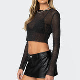 Marly Sheer Shimmer Sequin Top