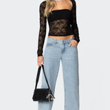 Addison Sheer Lace Two Piece Top