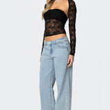Addison Sheer Lace Two Piece Top