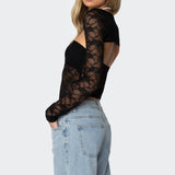 Addison Sheer Lace Two Piece Top