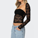 Addison Sheer Lace Two Piece Top