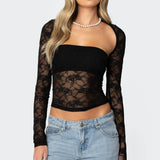 Addison Sheer Lace Two Piece Top