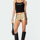 Melodi Faux Leather Micro Shorts