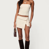 Selena Asymmetric Wrap Mini Skirt