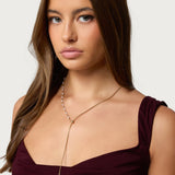 Pearl Beaded Cascading Chain Necklace