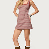 Clarren Lacey Gingham Mini Dress