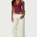 Ginny Mixed Polka Dot Halter Top