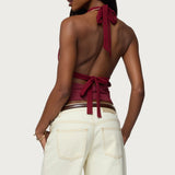 Ginny Mixed Polka Dot Halter Top