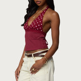 Ginny Mixed Polka Dot Halter Top