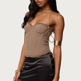 Deirdre Mesh Lace Up Corset