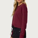 Deni Long Sleeve Henley Waffle Top