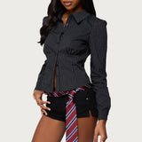 Tailored Pinstripe Button Up Shirt