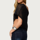 Loma Asymmetric Off Shoulder Knit Poncho