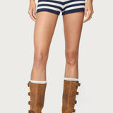 Saphi Striped Foldover Knit Shorts
