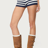 Saphi Striped Foldover Knit Shorts