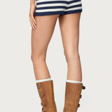 Saphi Striped Foldover Knit Shorts