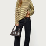 Jodie Oversized Striped Long Sleeve Top