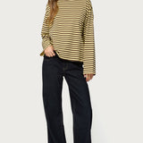 Jodie Oversized Striped Long Sleeve Top