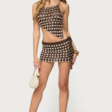 Alora Iridescent Crochet Backless Top
