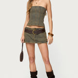 Camelia Strapless Denim Corset