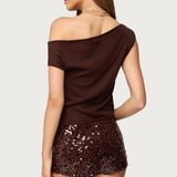 Holly Glitter Off Shoulder Top