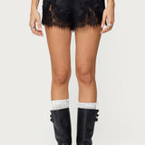 Reisa Lacey Satin Effect Shorts