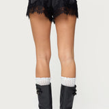 Reisa Lacey Satin Effect Shorts