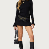 Isabel Backless Ribbed Knit Mini Dress