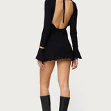 Isabel Backless Ribbed Knit Mini Dress