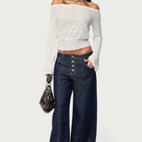 Alef Sheer Lace Off Shoulder Top