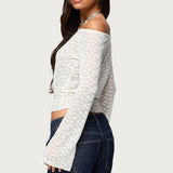 Alef Sheer Lace Off Shoulder Top