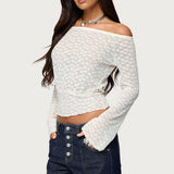Alef Sheer Lace Off Shoulder Top