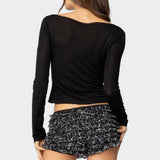 Rach Sheer Boat Neck Top