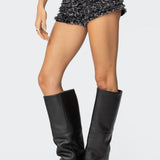 Leopard Ruffled Mesh Micro Shorts