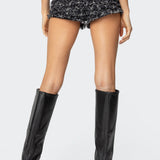 Leopard Ruffled Mesh Micro Shorts