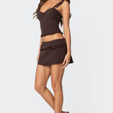 Colleen Ruffled Pinstripe Corset
