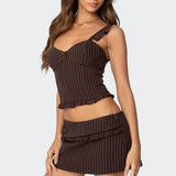 Colleen Ruffled Pinstripe Corset
