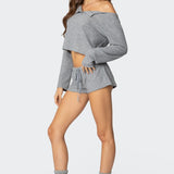 Teddy Cropped Waffle Top