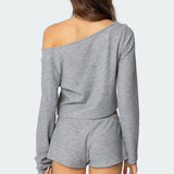 Teddy Cropped Waffle Top
