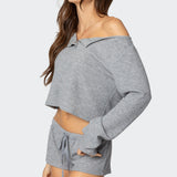 Teddy Cropped Waffle Top