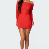 Evi Fold Over Knit Mini Dress