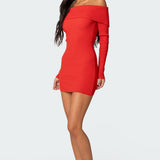 Evi Fold Over Knit Mini Dress