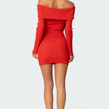 Evi Fold Over Knit Mini Dress