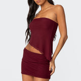 Vivi Mesh Asymmetric Tube Top