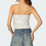 Samara Sequin Strapless Top
